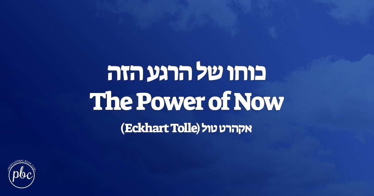 כוחו של הרגע הזה The Power of Now סיכום הספר - PBC